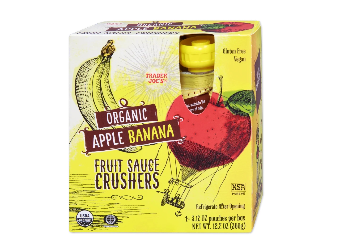 Organic Apple Banana Fruit Sauce Crushers 12.7 Oz
